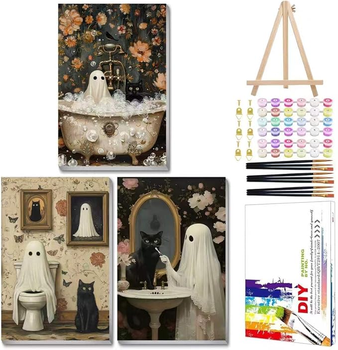 Mandun 3 Pack Halloween Paint by Numbers Kit by MANDUN