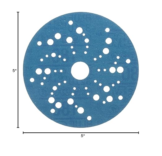 3M Hookit Blue Abrasive Disc 321U Multi-hole, 36161 5 in 180 50 discs per carton