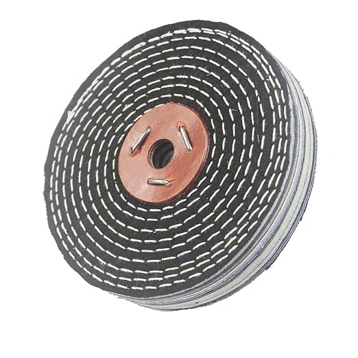Luo ke 6'' x 1'' Dinem Polishing Wheel - 1/2'' Arbor Abrasive Denim Polishing Wheel Denim Cloth Buffing Wheels for Bench Grinder/Die Grinder