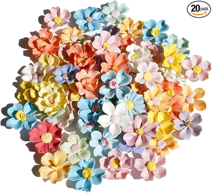 Lanyani 20 Glazed Ceramic Flower by LanyaniArtGlassMosaics