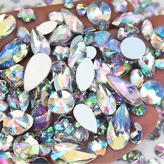 1000pcs Crystal AB Rhinestones for Crafts, Face Gems Jewels Art for DIY Costume by UYTRDVG
