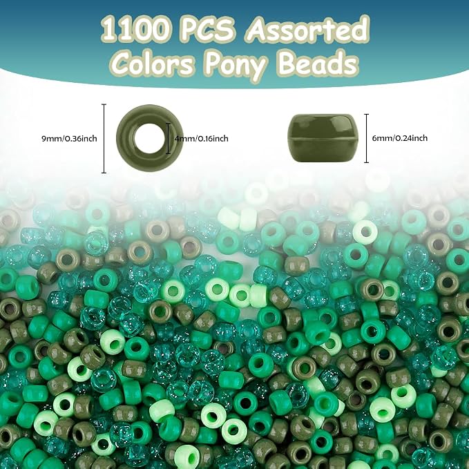Pony Beads 1100 Pcs, Beads for Jewelry Making, Beads for Bracelets Making - Image 2