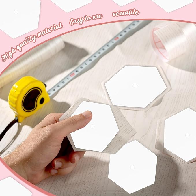 500 PCS Paper Piecing 1", Hexagon Quilting Templates - Image 5