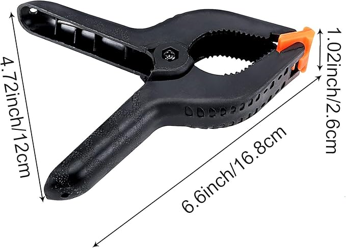 ZOENHOU 22 PCS 6 Inch Spring Clamp Set, Nylon Plastic Clips Heavy Duty Spring Clamp with Flexible Jaw Pad and Anti-slip Handles for Woodworking Backdrop Photo Studio Craft DIY Art