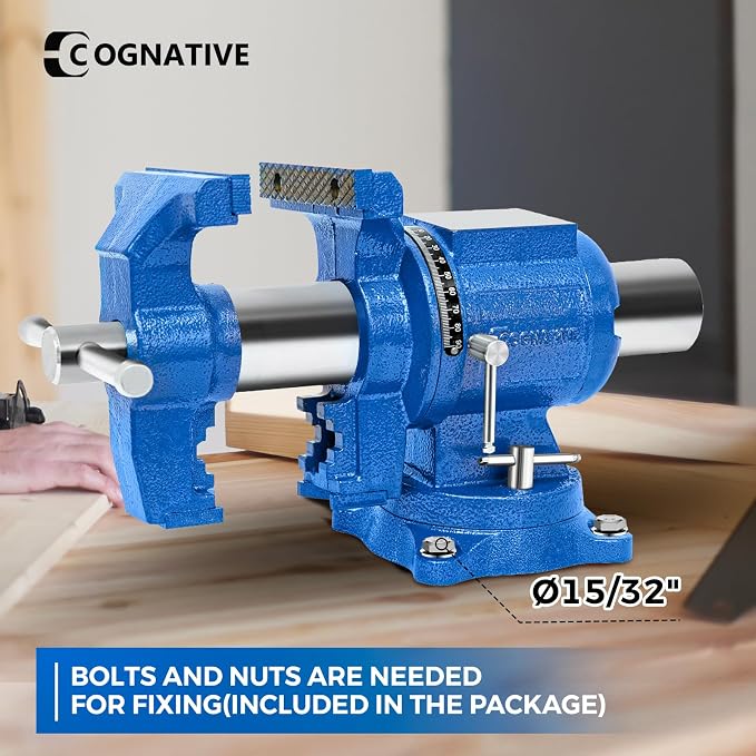 5-Inch Heavy Duty Bench Vise Ductile Iron Bench Vise 360° Multi-Purpose Bench - Image 6