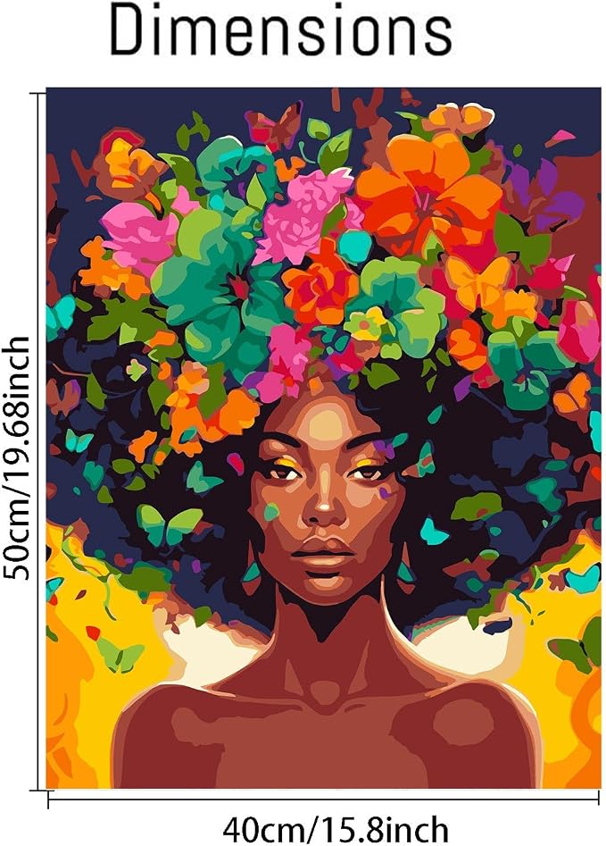 Clendo DIY African Woman Paint by Numbers - Image 2