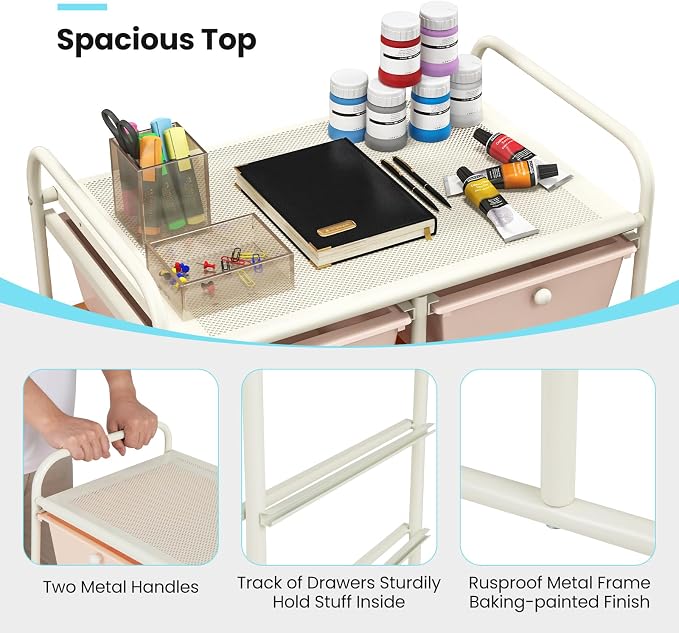 BECOMFORT 10-Drawer Rolling Cart - Image 6