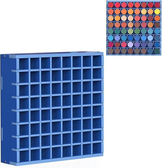 Krafetto 64 Grids Craft Paint Storage Organizer, Wall-mountable Paints Holder by Krafetto