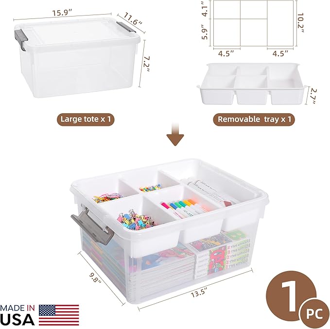 Citylife 17QT Clear Craft Organizers and Storage Box - Image 2