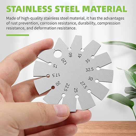 Stainless Steel Bevel Angle Gauge, Measure 15-120 Degree Angles for Knife Blade, Woodworking, Chisel, Compact & Durable, Includes Storage Box