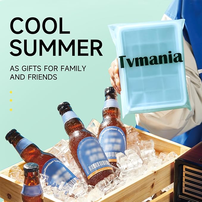 Tvmania Ice Cube Trays Set of 2, 15-Cube Silicone Molds - Image 7