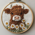 DIY Punch Needle Kits Highland Cow and Daisy Flowers by Unknown