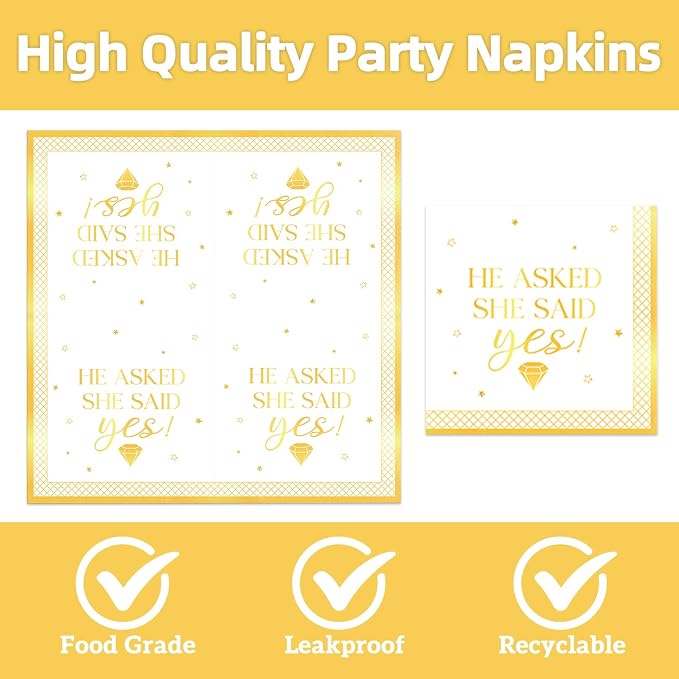 40Pcs Engagement Party Decorations Plates and Napkins - Image 4