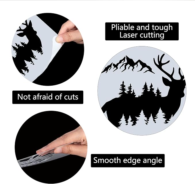 GORGECRAFT Sika Deer Stencil Template 11.8x11.8 Inch Elk Plastic Drawing Sign - Image 3