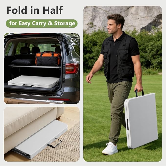 Folding Table 4 Pack, 6 FT Foldable Plastic Table - Image 7