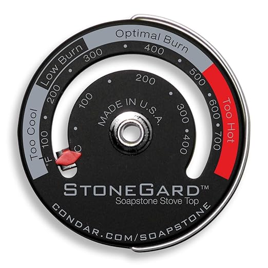 Condar FlueGard Stove Pipe Thermometer with Adjustable Probe – Precise Flue Temperature Monitoring for Clean, and Efficient Wood Stove Operation