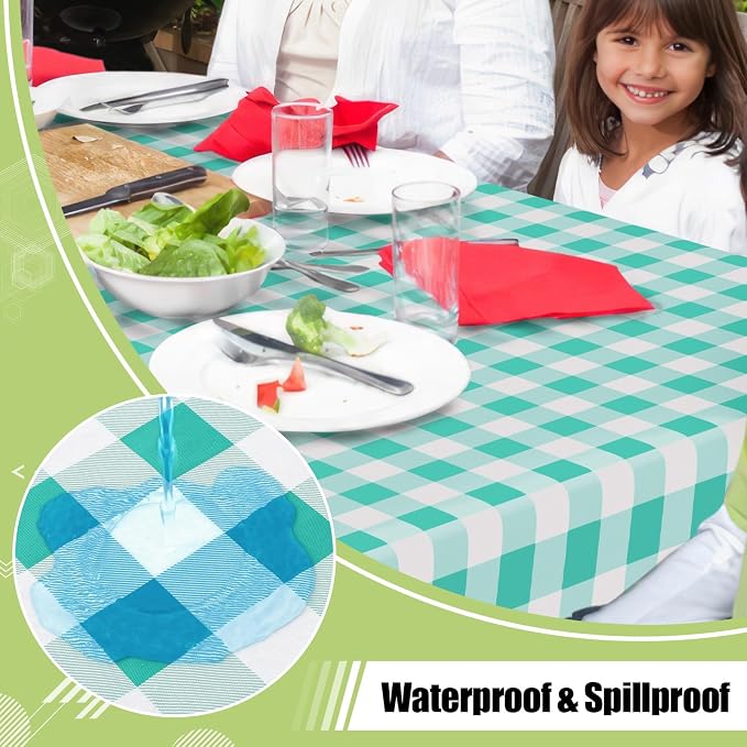 Smiry Rectangle Table Cloth, Waterproof Vinyl Tablecloths - Image 2
