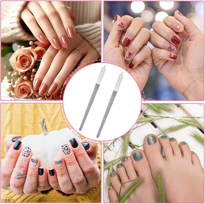 Diamond Deb Nail File 4 Pack Double Sided Fingernail Files for Natural Nails, Stainless Steel Toenail File with Sharp Pointed Tip, Professional Fine Grit Finger Nail Files for Women Men Girls (6in)