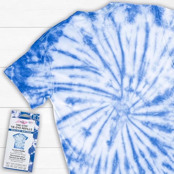 Tulip One-Step Tie-Dye Kit, 3 Fabric Dye Refill Packs, Royal Blue - Image 5