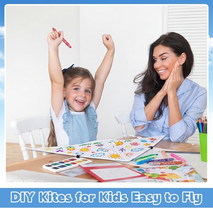 Syhood 60 Pcs DIY Kite Bulk Blank Kite Making Kit - Image 5