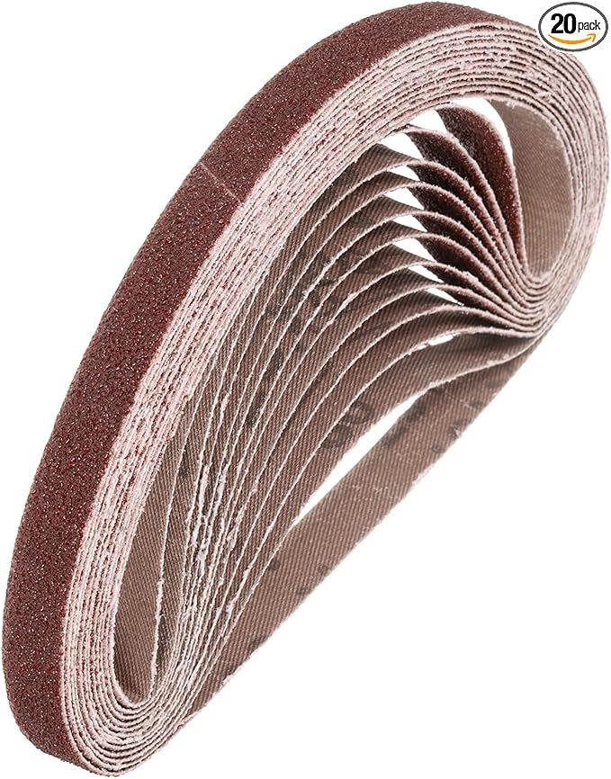 HARFINGTON 1/2 x 24 Inch Sanding Belts, 20 Pcs 60 Grit Aluminum Oxide Abrasive Belt Sander File Belt for Woodworking, Metal Polishing, Knife Sharpener
