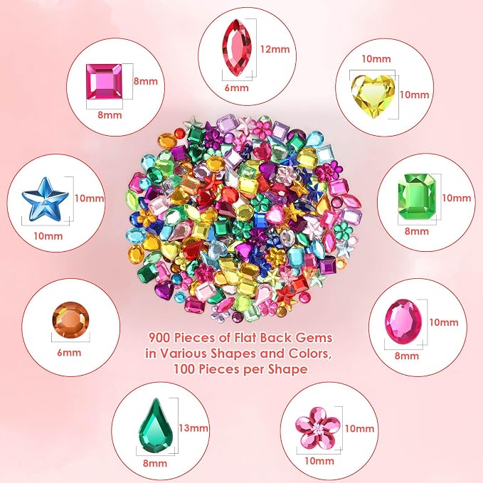 Anezus 900Pcs Jewels for Bedazzling - Image 3