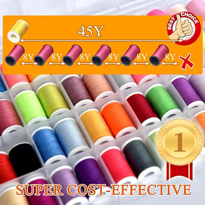 48 Rainbow Color Set of Handy Polyester Sewing Threads - Image 4