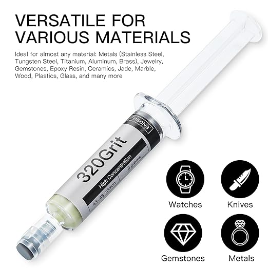 Diamond Polishing Compound Lapping Compound 320 Grit 43-48 Microns with 30% Concentration of Diamond Powders Diamond Stropping Paste for Glass Marble Metal Resin Rock Jewelry Chrome Watch