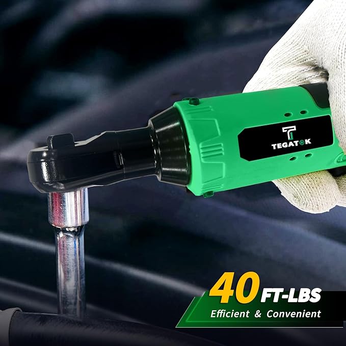 Cordless Electric Ratchet Wrench Set, 40FT-LBS (45N.m) 3/8" Electric Ratchet, 12V Cordless Ratchet Wrench, 2 x 2.0Ah Batteries Impact for Car Home