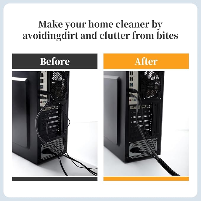 Split Loom Wire 1/4" X 100ft, 1/2" X 100ft, 3/8" X 100ft Electric Wires Covers Flexible Wire Loom Tubing Dog Cat Cord Protector Split Cable Sleeves (100ft)