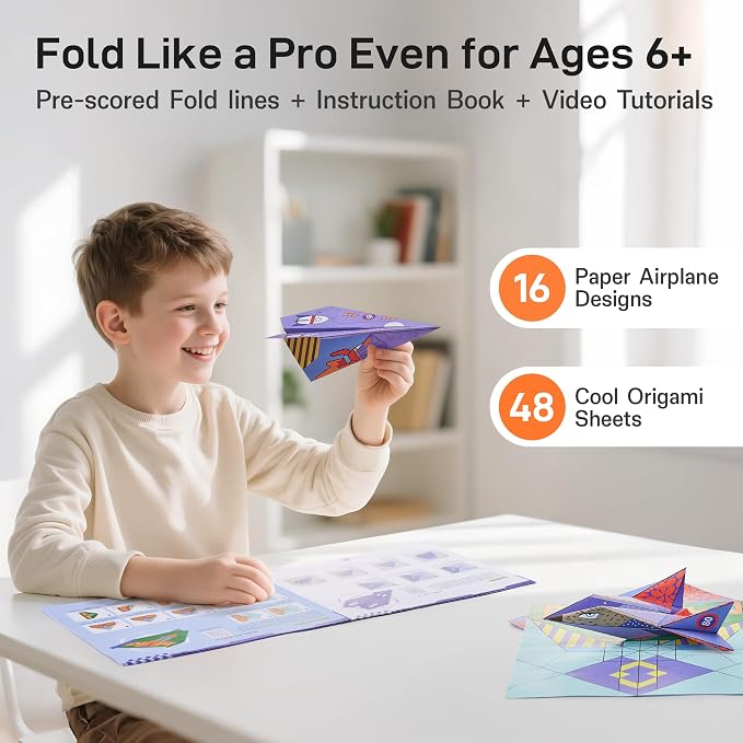 Leven DIY Paper Airplane Book, 16 Creative Folding Paper Planes - Image 2