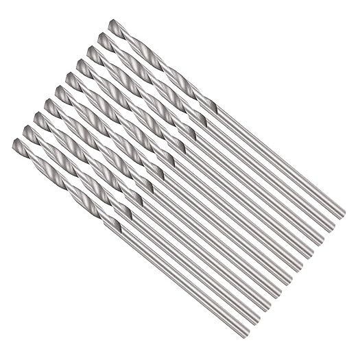 Drill Bit, 1.2mm Cutting Diameter, 4241 HSS 118° Cutting Angle Uncoated Bright Versatile Jobber Bits - (Applications: for Drilling Plastic Wood Soft Metal), 10-Pieces