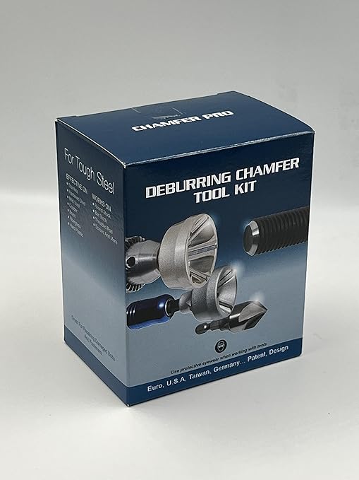 ASA Tools Deburring External Chamfer Tool, Deburring Drill Bit, Remove Burr Tools (Deburring Chamfer & Countersink Bit Kit 3 Pack)