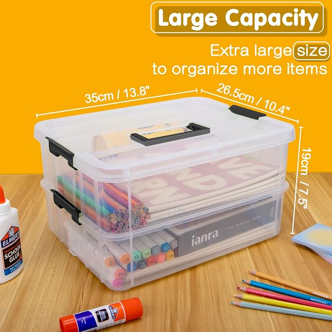 TERGOO 2 Layer Plastic Storage Containers - Image 2