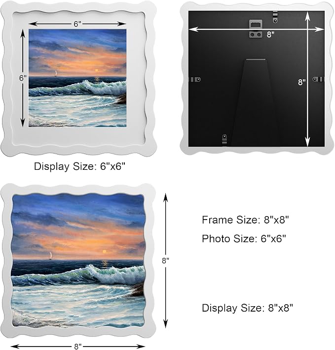 8X8 Wavy Picture Frame With Mat - Image 3