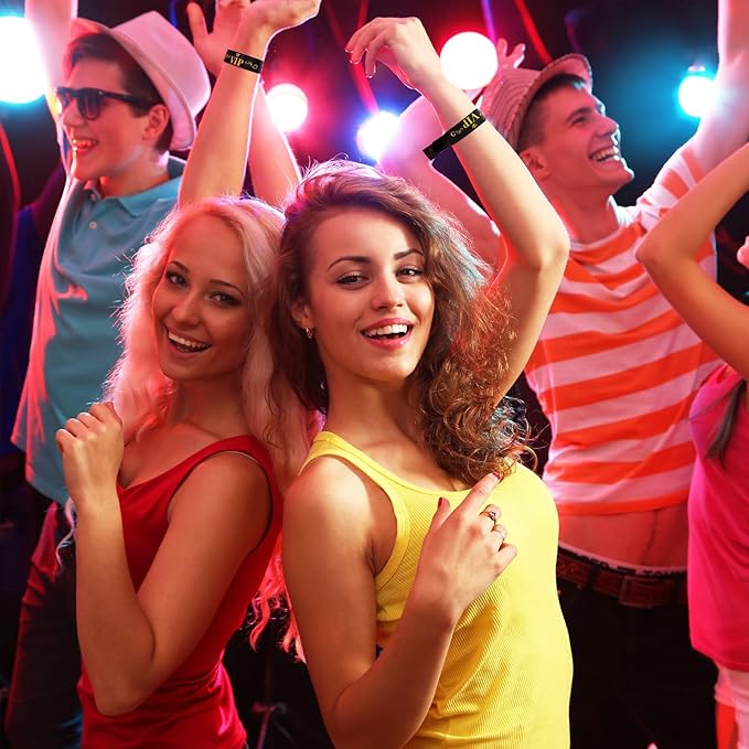 100 Colored VIP Wristbands for Concerts & Parties, Lightweight Disposable Wrist Strap (Multicolor)