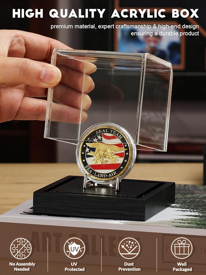 JupDec Coin Display Case, UV Protection Souvenirs and Collectibles Box - Image 2