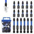 WORKPRO 16pcs PH2 Impact Phillips Screwdriver Bit Set, CNC Machined S2 Steel Tips with Magnetism, 1/4" Hex-Shank Driver Bits, 1"& 2" Long Impact Screwdriving Bits with Storage Box