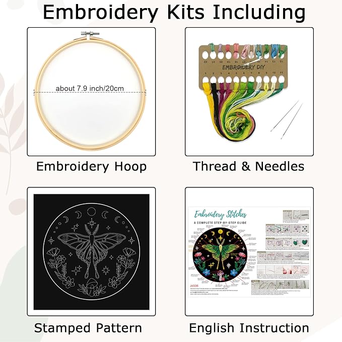Nuberlic Moth Embroidery Kits for Beginners - Image 7