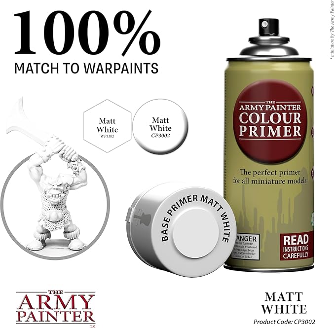 The Army Painter Color Primer, Matt White, 13.5oz - Image 2