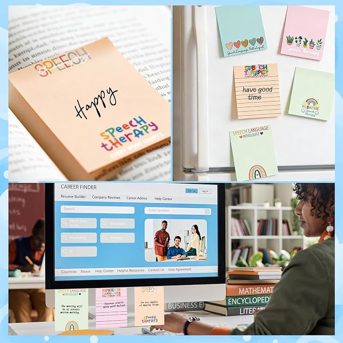 SLP Day Appreciation Sticky Notes Gifts, 9 Pack Speech Language Pathologist - Image 4