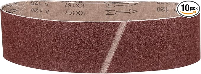 3 x 24 Inch Sanding Belt, 10 Pcs 120 Grit Knife Sharpener Belts Work Sharpening for Belt Sander Knife Carving Tool Metal Working