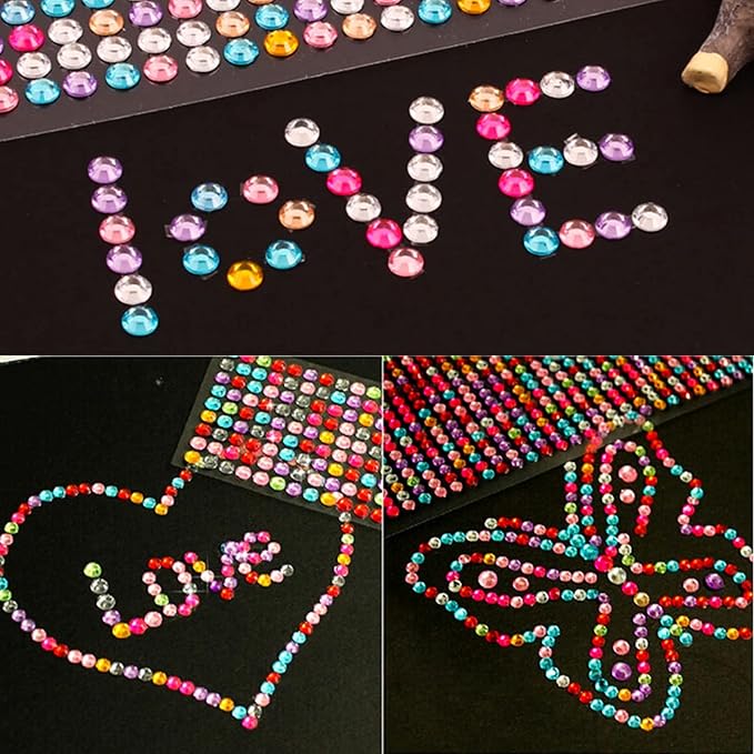 3120pcs 6mm Self-Adhesive Rhinestone Stickers Gem Stickers Jewels Crystal - Image 4