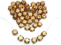 50pcs 16mm Gold Geometric Wooden Beads, Wood Smooth Loose Spacer Beads by woodeni