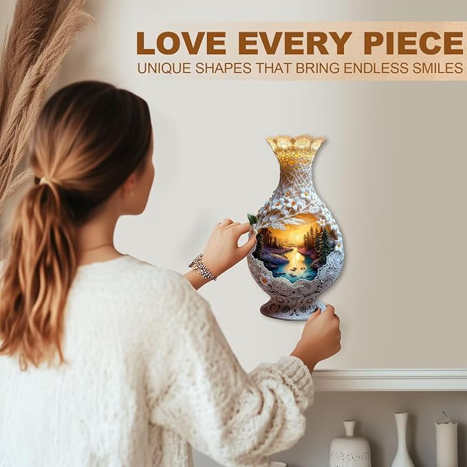 Scenery in Ceramic Vases Puzzles Adults Gifts Wooden 125 Pieces 12.6 * 6.7in - Image 6