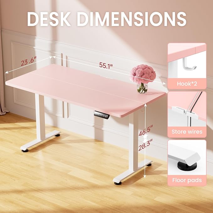 Veken 55 Inch Large Electric Standing Desk, Gaming Table, Suit students - Image 3