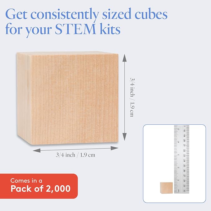 DIY Wooden Cubes 3/4-inch, Unfinished Wood Blocks - Image 4