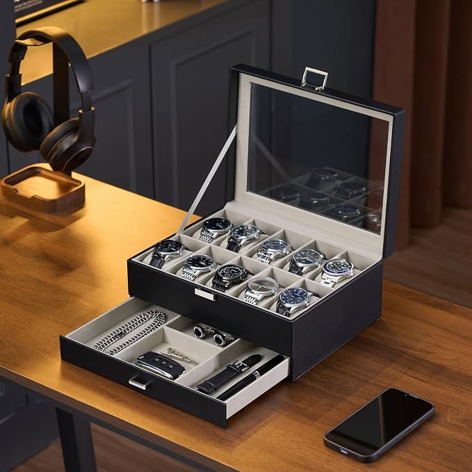 ProCase Watch Box, 10 Slot Watches Display Case - Image 4