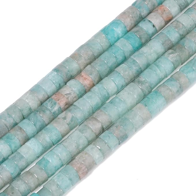 150Pcs 4×2mm Natural Amazonite Blue Spacer Stone Beads - Image 3