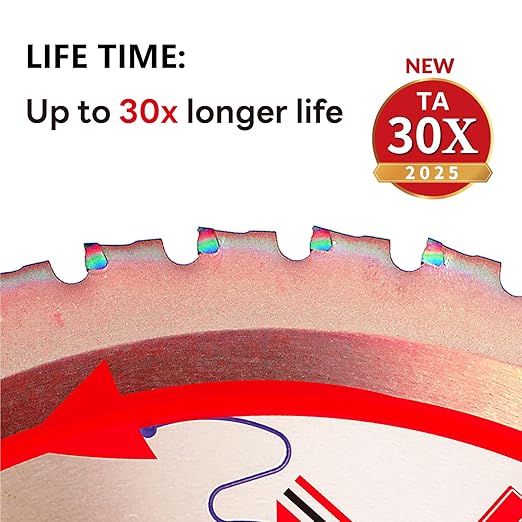 Metal Cutting Circular Saw Blade, Steel and Stainless Steel Cutting, The Cutting Head uses a Special Anti-Heat Sticking Coating with high Finish and Long Life,FMB 9 inch 48-Tooth 1" -TA